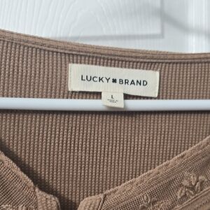 Lucky Brand Tan Textured Knit Top
